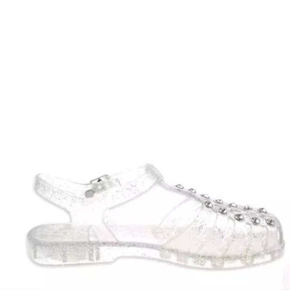Wonder Nation Girl's clear Jelly Sandals/Shoes Size 4 BRAND NEW With Rhinestones - Picture 2 of 4